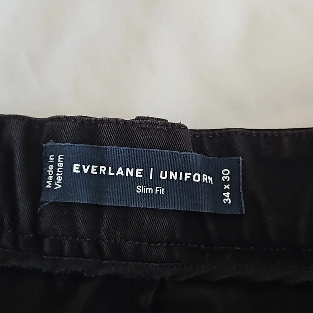 Everlane Mens Black Cotton Blend The Performance Uniform Chino Pants 34x30 - Picture 7 of 10